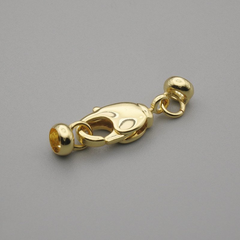 Închizătoare carabină aurie, diametru 14×6,5 mm, preț pentru 1 bucată