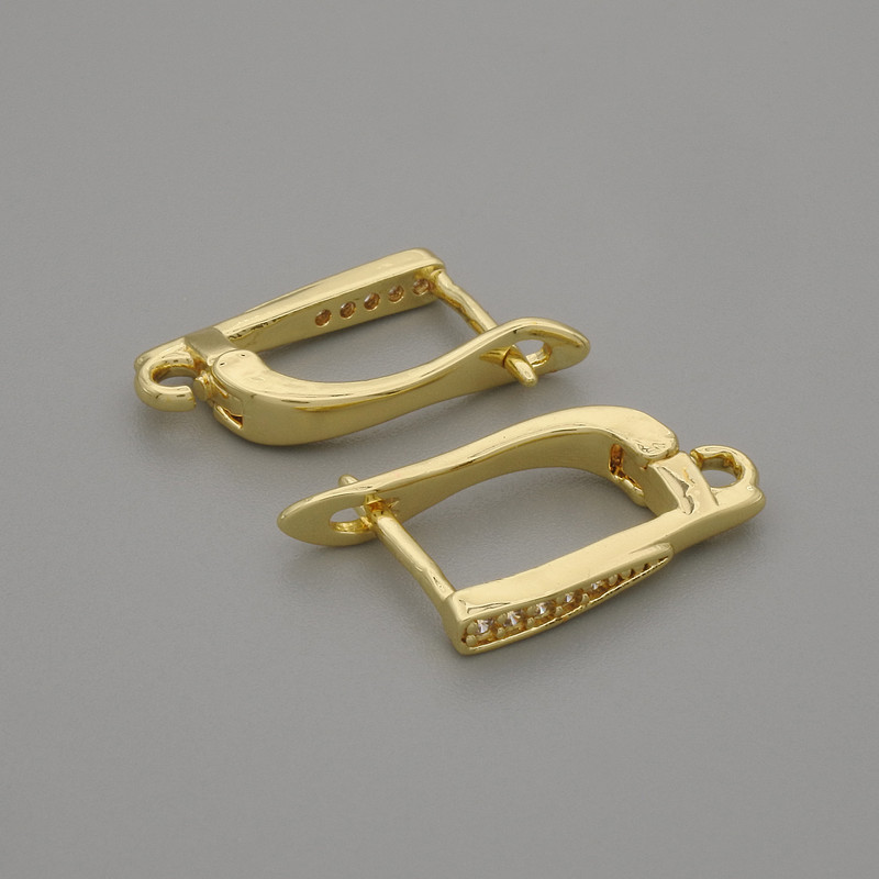 Cârlige pentru cercei din metal auriu 16×1,5 mm – pereche