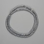 Mărgele de hematit rondel facetate 4x2 mm - culoare argintiu, lungime 40 cm+