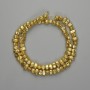 Mărgele din lavă cu acoperire metalică aurie, poroase, 6,5–8,5 mm x 4–5 mm +-, lungime 39 cm+