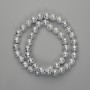 Mărgele din lavă cu acoperire metalică argintie, bilă poroasă de 8,5 mm, lungime 39 cm ±
