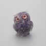 Statuetă-souvenir Bufniță din cioburi de ametist prelucrate, diametrul 60×50×40 mm+