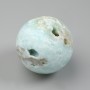 Bilă decorativă din larimar natural cu geodă, diametrul 48-60 mm ±, dimensiuni variate, greutate de la 140 g. (preț per 100 g)