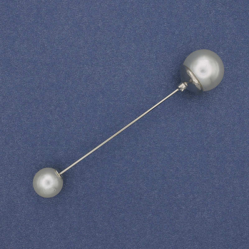Broșă-pin Mallorca 9 mm ± 12 mm ± metal argintiu 73 mm+