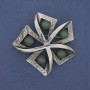 Broșă Accent Nefrit metal argintiu 60 mm+
