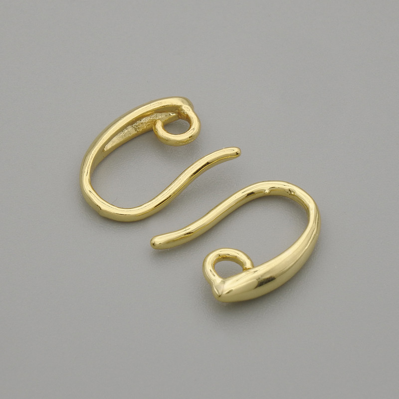 Știfturi pentru cercei metal auriu 14×2 mm ± pereche