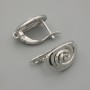 Știfturi pentru cercei din metal argintiu, 16,5×10 mm, pereche