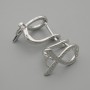 Știfturi pentru cercei din metal argintiu, 16×11 mm, pereche