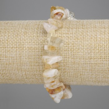 Brățară cu cioburi de citrin, diametru 10-22×3,5 mm ±, lungime 18 cm ±, pe bandă elastică