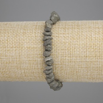 Brățară din pirită brută, diametrul 5-7×3-5 mm, lungime 18 cm, cu bandă elastică