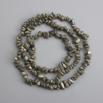 Mărgele din pirită, fragmente, diametrul 5-10×3-6 mm ±, lungime 76 cm ±