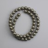 Mărgele din pirită, bilă netedă, diametrul de 8 mm ±, lungime 37 cm ±