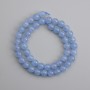 Mărgele acvamarin netede, diametru 8 mm ±, lungime 38 cm ±