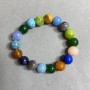 Brățară asortiment din jasper, crisopraz și acvamarin, mărgele netede de 10 mm, lungime 18 cm, elastic
