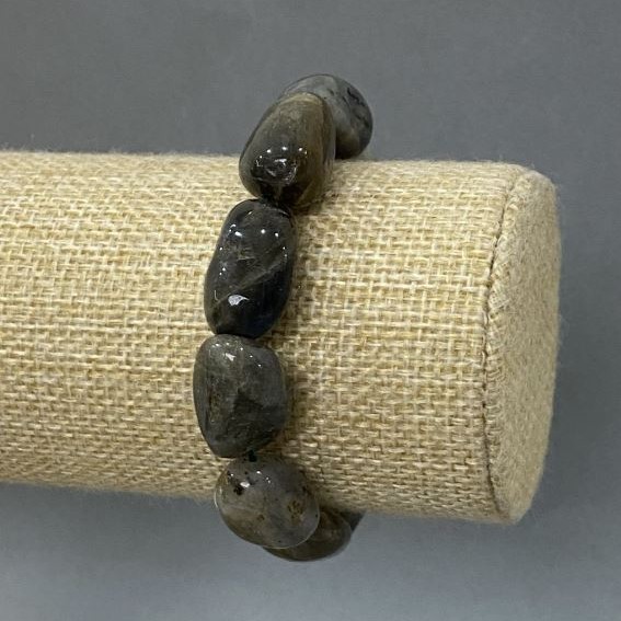 Brățară din labradorit, fațetată, 17–21×10–14 mm, lungime 18 cm, elastică