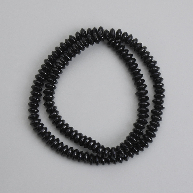 Mărgele de agat rondel neted, diametrul 6×3 mm, lungime 37 cm±