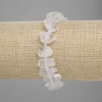 Brățară cu cristal de munte brut, piatră brută, diametrul 10-12×14-20 mm+-, lungimea 18 cm+-, elastică