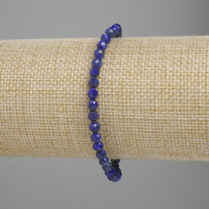 Brățară din lazurit facetat, mărgele de 4 mm, lungime 18 cm, pe elastică