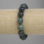 Brățară din jasper verde, mărgele facetate, diametrul de 12 mm, lungime de 18 cm, pe elastic
