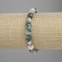 Brățară din agat mușchi, cu fațete în formă de romb, diametrul 8×7 mm, lungime 18 cm, pe elastic
