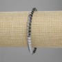 Brățară din hematit, cu fațete 4x4mm +- culoare argintiu, lungime 18cm +- pe elastic