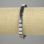 Brățară cu hematit cuburi, diametru 6×6 mm±, culoare argintiu, lungime 18 cm±, pe elastic