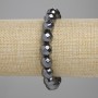 Brățară cu hematit, mărgele tăiate de 10 mm, lungime 18 cm, pe elastic
