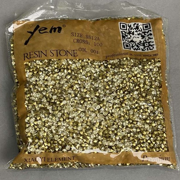 Strasuri galbene, diametrul de 3 mm, ambalaj 110 g (±)