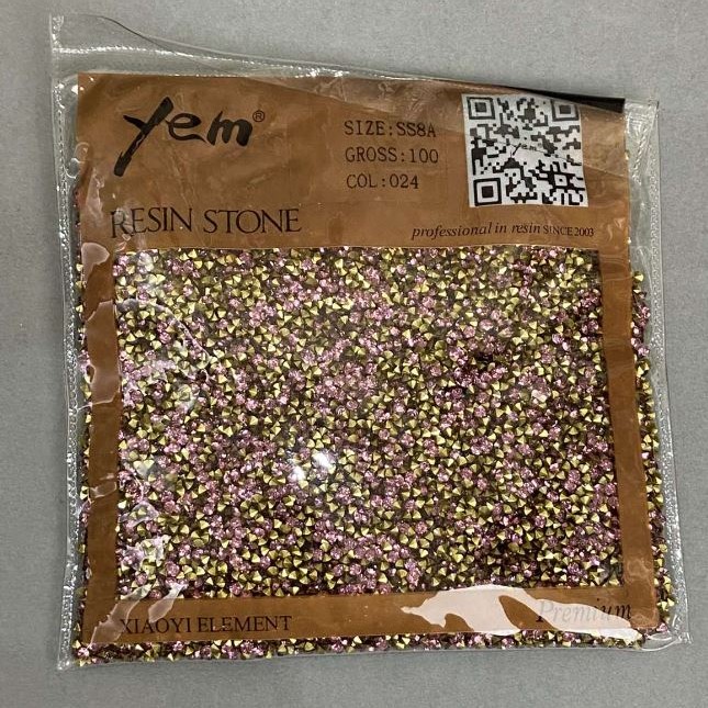 Strasuri roz, pietre cu diametrul de 2 mm ±, ambalaj 40 g