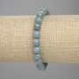 Brățară din jadelit, bile netede, diametru 8 mm, lungime 18 cm, elastică