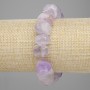 Brățară din ametist cu fațete, diametru 9×14–15 mm, lungime aproximativ 18 cm, pe elastic