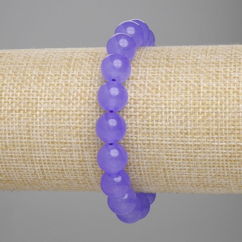 Brățară din ametist lavandă, mărgele netede, diametru 10 mm ±, lungime 18 cm ±, pe bază elastică