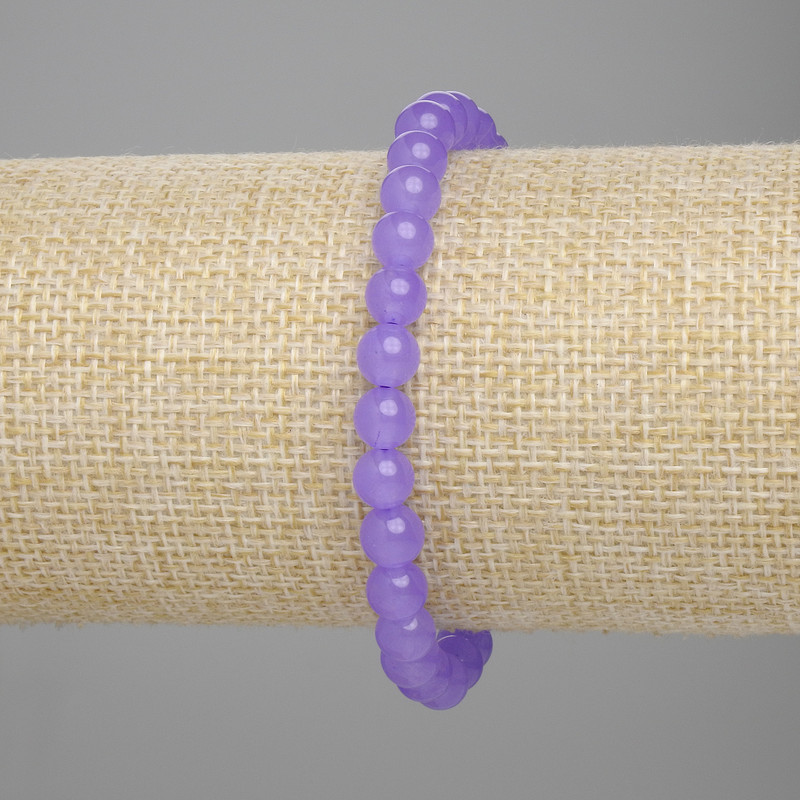Brățară cu ametist lavandă, bile netede, diametru 6 mm, lungime 18 cm, pe elastic