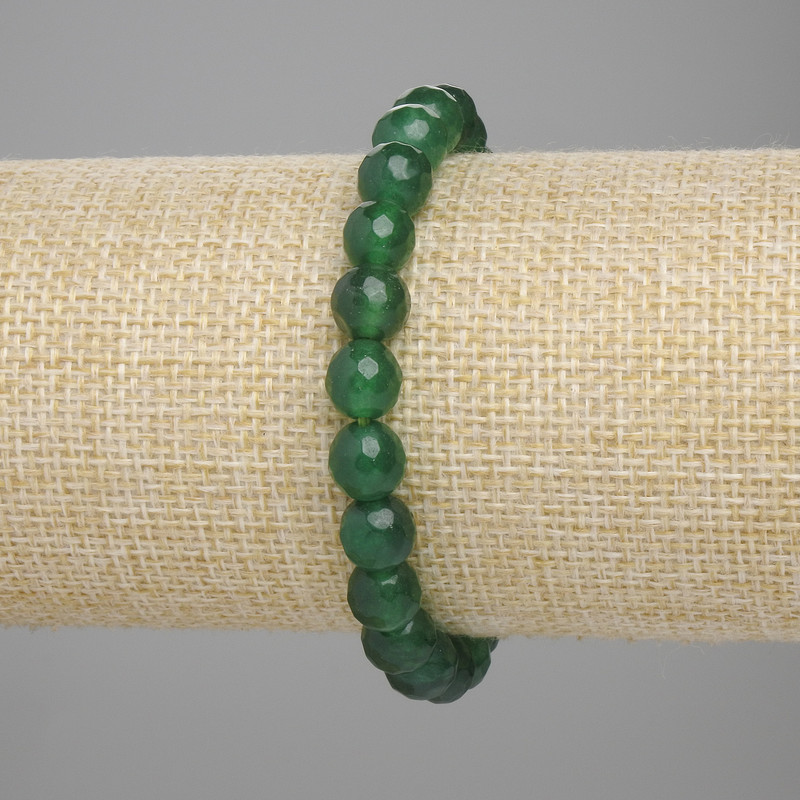 Brățară din crizopaz, mărgele tăiate, diametrul 8 mm, lungime 18 cm, pe elastic