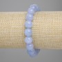 Brățară cu acvamarin, mărgele netede, diametrul 10 mm, lungime 18 cm, pe elastic