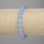Brățară din acvamarin cu bile netede, diametru 8 mm, lungime 18 cm, pe elastic