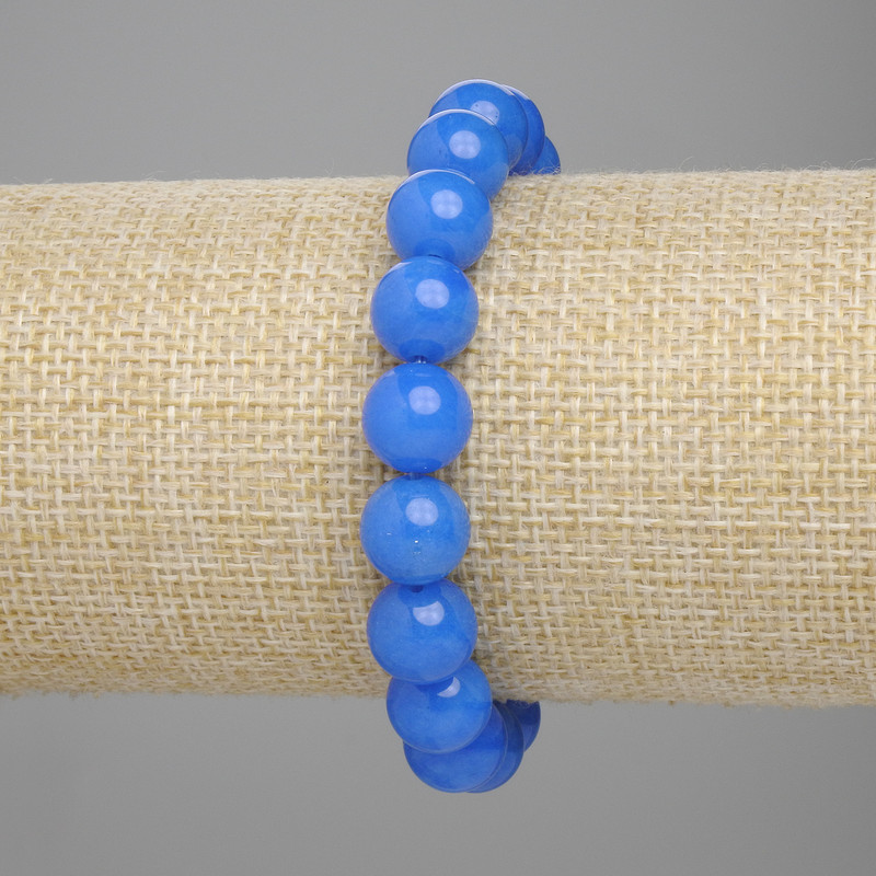 Brățară din apatită, bile netede, diametru 10 mm, lungime ±18 cm, elastică