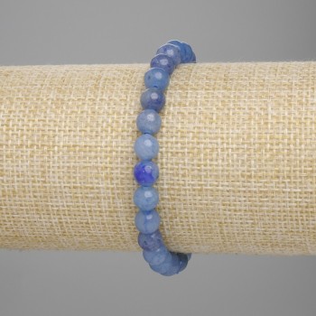 Brățară albastră din aventurin, mărgele netede, diametru 7 mm, lungime 18 cm, pe elastic
