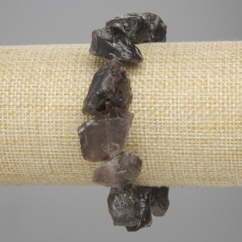 Brățară cu topaz fumuriu brut, piatră naturală, diametrul 14–20×10–20 mm, lungime 18 cm ±, elastic