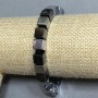 Brățară hematit cub 8×8 mm, lungime 18 cm, elastic