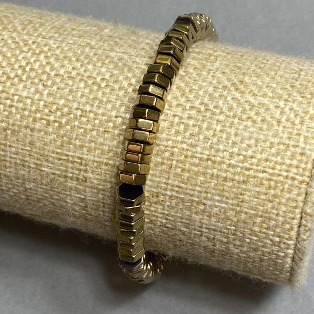 Brățară din hematit facetat rondelle 6×2 mm, lungime 18 cm ±, pe elastic