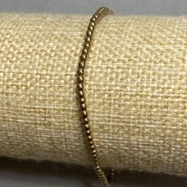 Brățară din hematit, bile de 2 mm, 18 cm, elastică