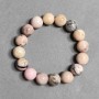 Brățară cu opal roz, mărgele netede de 12 mm, lungime 18 cm, pe elastic