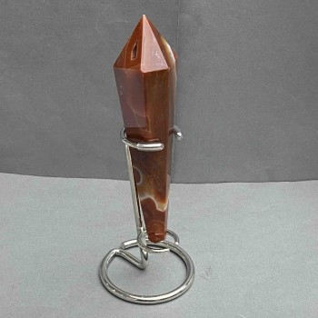 Creion de suvenir conic din agat natural cu geodă, 138×32 mm ±, greutate 153 g, cu suport.