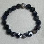 Brățară din agate multifacetate 10x9 mm +-, lungime 18 cm +-, pe bandă elastică