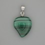 Pandantiv inimă din malahit 13x15x23mm+