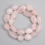 Mărgele din cuarț roz fațetate, 15–24×13–15 mm, lungime 38 cm, pe șnur