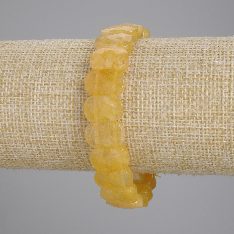Brățară din citrin, zale facetate, diametrul 14×9 mm, lungime 18 cm, elastică