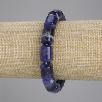 Brățară din sodalit cilindrică, diametrul 14×10 mm, lungime 18 cm ±, pe elastic