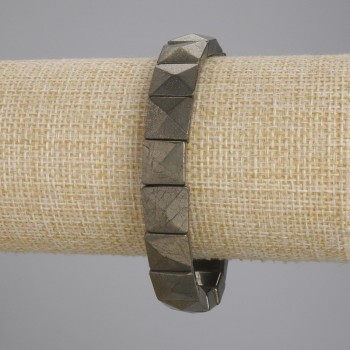 Brățară din pyrit granulat, zale fațetate, diametrul 11×11 mm, lungime 18 cm, pe elastic